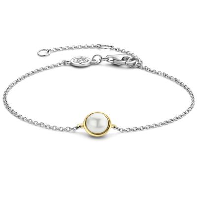 TI SENTO-Milano 23006YP Armband zilver-parel goud-en zilverkleurig-wit TI SENTO-Milano 23006YP Armband zilver-parel goud-en zilverkleurig-wit