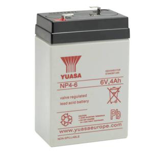 Yuasa Loodaccu 6 V 4 Ah Loodvlies (AGM) (b x h x d) 70 x 105.50 x 47 mm Geringe zelfontlading