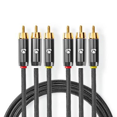 Nedis CVTB24300GY20 composiet videokabel 3x RCA male - 3x RCA male Nedis CVTB24300GY20 composiet videokabel 3x RCA male - 3x RCA male