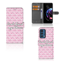 Motorola Edge 20 Pro Portemonnee Hoesje Flowers Pink DTMP - thumbnail