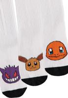 Pokemon Socks 3-Pack Heads Black & White 35-38