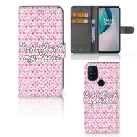 OnePlus Nord N10 Portemonnee Hoesje Flowers Pink DTMP