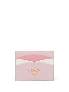 Prada porte-cartes en cuir Saffiano - Rose