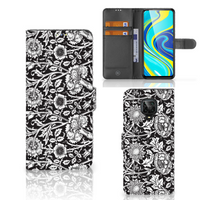 Xiaomi Redmi Note 9 Pro | Note 9S Hoesje Black Flowers - thumbnail