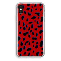 Red Leopard: iPhone X Transparant Hoesje - thumbnail