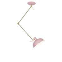 QAZQA - Retro Retro plafondlamp roze met brons - Milou | Woonkamer | Slaapkamer | Keuken - Staal Langwerpig - E27 Geschikt voor LED - Max. 1 x 25 Watt