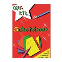 Pakket van 2x stuks A4 schetsboeken/tekenboeken gekleurd papier 20 vellen