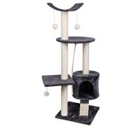 Katten Krabpaal Donkergrijs 40x40x120cm - Huisdieren - Katten - Speelparadijs