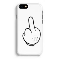 Middle finger white: Volledig Geprint iPhone 7 Plus Hoesje - thumbnail