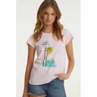 BEACHWAVE t-shirt met knoopdetail en printopdruk