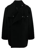 Rick Owens manteau en laine vierge à boutonnière croisée - Noir - thumbnail