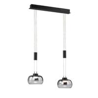 Fischer & Honsel 2-lichts hanglamp Arosa zwart 60987 - thumbnail