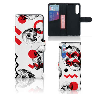 Telefoonhoesje met Naam Sony Xperia 5 Skull Red Telefoonhoesje met Naam Sony Xperia 5 Skull Red