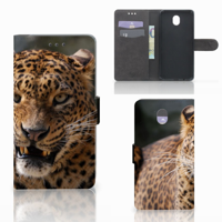 Samsung Galaxy J7 2017 | J7 Pro Telefoonhoesje met Pasjes Luipaard