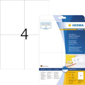 Herma 4229 Correctie-etiketten 105 x 148 mm Papier, mat Wit 100 stuk(s) Permanent hechtend Laser (zwart/wit), Kopiëren (zwart/wit), Laser (kleur), Kopiëren