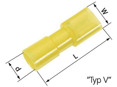 LAPP 61794971 Platte stekker (female) Insteekbreedte: 6.3 mm Insteekdikte: 0.8 mm 180 ° Volledig geïsoleerd Geel 50 stuk(s)