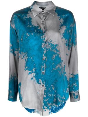 Avant Toi Blouse met abstracte print - Blauw