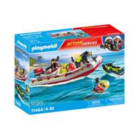 Playmobil 71464 Action Heroes Brandweerboot met Waterscooter - thumbnail