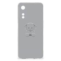 OPPO A78 5G | A58 5G Telefoonhoesje met Naam Grijs Baby Olifant