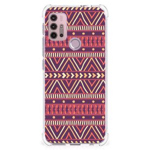 Motorola Moto G30 | G20 | G10 Doorzichtige Silicone Hoesje Aztec Paars