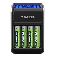 Varta 2269397-6 LCD Plug lader voor AA/AAA/9V en USB-apparaten (incl. 4x AA 2100 mAh) zwart