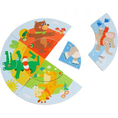 Haba legpuzzel Beestige Seizoenen 20 cm junior hout 8 delig Haba legpuzzel Beestige Seizoenen 20 cm junior hout 8 delig