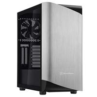 SilverStone SST-SEA1SB-G - SETA A1 Mid-Tower ATX Computer Case, gehard glas zijpaneel, zilver op zwart