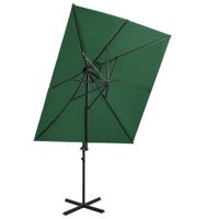 Zweefparasol met dubbel dak 250x250 cm groen - thumbnail