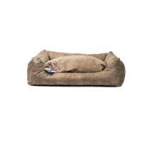 Let's Sleep Sweet Dreams Hondenkussen, hondenmand, antislip, 117 x 82/102 x 70 cm, XL, taupe