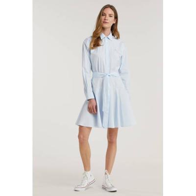 POLO Ralph Lauren blousejurk met ceintuur lictblauw POLO Ralph Lauren blousejurk met ceintuur lictblauw