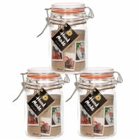 4x Weckpotten/inmaakpotten 250 ml 12 cm met beugelsluiting - thumbnail