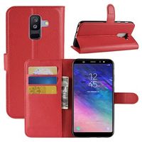 Samsung Galaxy A6+ (2018) Wallet Case met Standaard - Rood