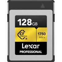 Lexar Professionele 128 GB CFexpress Type B geheugenkaart Gold Series, tot 1750MB/s lezen, Raw 8K video-opname, ondersteunt PCIe 3.0 en NVMe (LCXEXPR128G-RNENG)