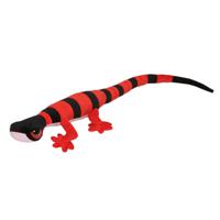 Nature Planet Knuffeldier Gekko Hagedis - zachte pluche stof - premium knuffels - rood/zwart - 112 cm - thumbnail