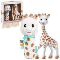 Sophie la Girafe - Cadeauset voor geboorte Sophie la Girafe + rammelaar voor de baby - Inclusief 1 stoffen rammelaar + kauwspeelgoed van 100% natuurlijk rubber - Activiteitenset voor kinderen