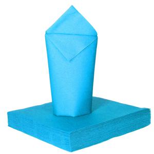 Feest servetten - 25x - blauw - 2 laags - 33x33cm