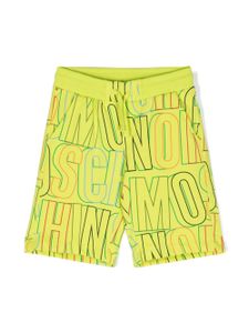 Moschino Kids short en coton à logo imprimé - Vert