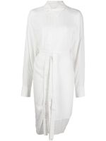 Yohji Yamamoto chemise asymétrique à taille nouée - Blanc