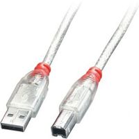 Lindy 41755 USB-kabel 5 m USB 2.0 USB A USB B Transparant - thumbnail