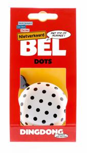 Nv ding dong bel 60mm dots wit met zwarte stippen kaart