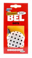 Nv ding dong bel 60mm dots wit met zwarte stippen kaart