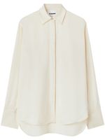 Jil Sander chemise en satin à manches longues - Blanc