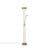 QAZQA Moderne vloerlamp brons met leeslamp incl. LED dim to warm -