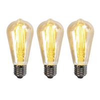 LUEDD Set van 3 E27 dimbare LED lampen ST64 goud 5W 450 lm 2200K - thumbnail