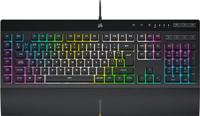 Corsair K55 RGB Pro XT Gaming Toetsenbord (Qwerty US, Dynamische RGB-verlichting per toets, Macro toetsen, IP42 stof- en waterbestendig, afneembare polssteun, meadia- & volume toesten)