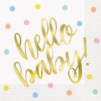 Servetten Hello Baby Confetti (16st) - thumbnail