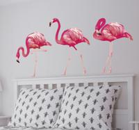 Vogel muursticker flamingo's - thumbnail