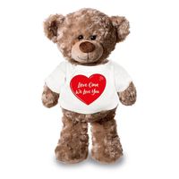 Lieve oma we love you pluche teddybeer knuffel 24 cm met wit t-s - thumbnail