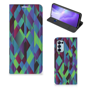 OPPO Find X3 Lite Stand Case Abstract Green Blue