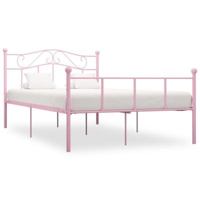 vidaXL Bedframe metaal roze 140x200 cm vidaXL Bedframe metaal roze 140x200 cm